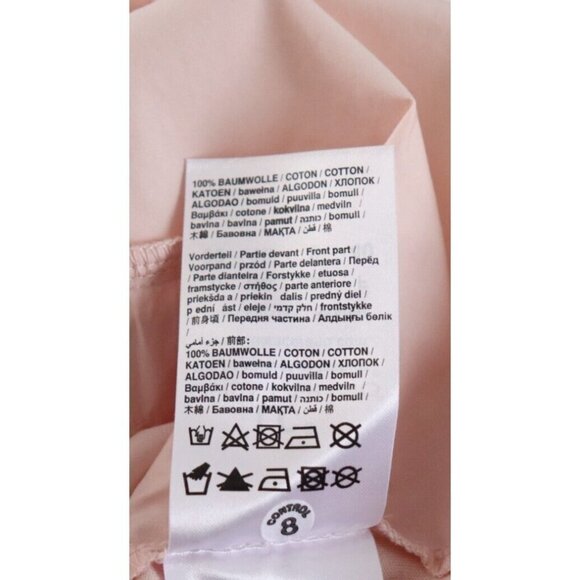 Luisa Cerano Women's US8 Pink T-Shirt 3/4 Sleeve Cotton Tie-Back Peplum Top $325 - Picture 7 of 10